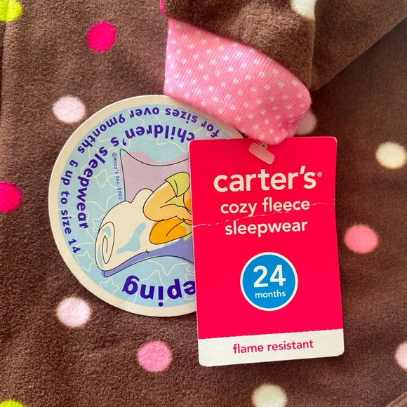 Carters Girls Polka Dot Sleep Onesie - Picture 3 of 9